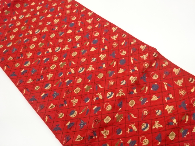 JAPANESE KIMONO / CHIKUZEN HAKATA NET / WEAVING OF PROPS / BIRDS / VEG